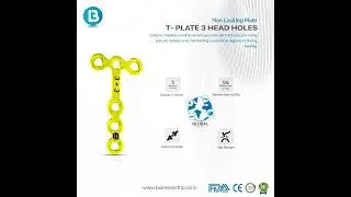 T Plate 3 Head Holes | Orthopedic Bone Plate | Trauma Fixation Implant | Biomedortho