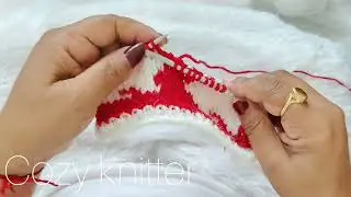 Double colours easy knitting rabbit design forbabysweaters#knitting#baby#rabbit#design#new#diy#viral