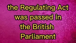 regulating act 1773