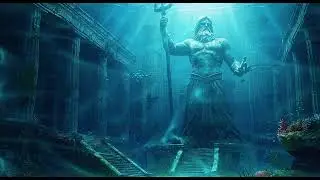 Underwater Atlantis Ambience with Giant Poseidon Statue | Deep Ocean Sounds for Relaxation & Focus