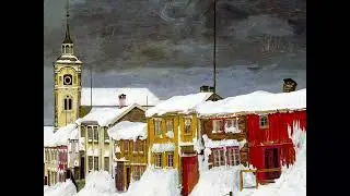 Harald Sohlberg - Street in R&oslash;ros, Winter (1903)