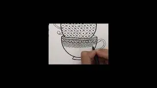 Creative Rack of Tea Cups Mandala Art, Mandala Drawing, VA Arts #shorts