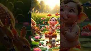 Bal Ganesh playing in water with his friends #ganesh #shorts