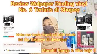 Review Walpaper Dinding Vinyl Terlaris untuk Kamar Mandi anti air motif marmer |Shopee Haul walpaper