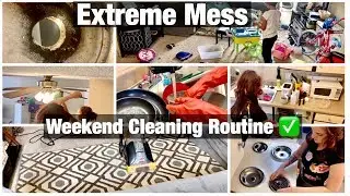 REAL LIFE EXTREME MESS/ ENTIRE SMALL APT CLEANING/WEEKEND CLEANING ROUTINE/CLEANING MOTIVATION