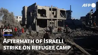 Gazans mourn loved ones after Israeli air strike on refugee camp | AFP