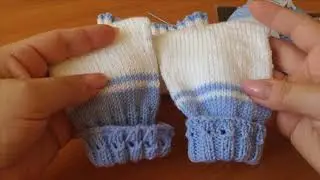 Детские штанишки спицами для новорожденного.