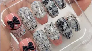 Tweed press on nails set/ Trending tweed nails 💅 