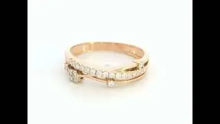 Diamond Crossover Ring in 18K Rose Gold