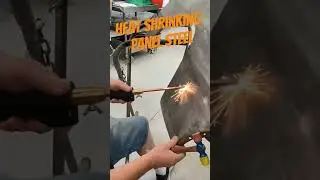 Heat shrinking Panel Steel #mechanicslife #carresto #steelwork #car