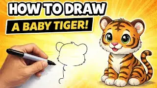 How to draw a baby tiger 🐯 drawing step by step drawing easy