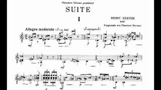 Ernst Krenek: Suite Op. 164 for Guitar (Score video)