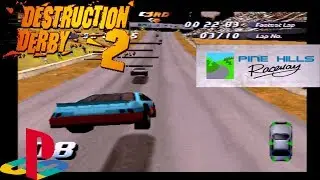 Destruction Derby 2, Stock Car Racing | Pro | Pine Hills Raceway | PlayStation/PS1/PSX HD