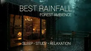 You’ll Fall Asleep Fast 🌧️ Best Rainfall at the Forest| Cozy Fireplace ASMR