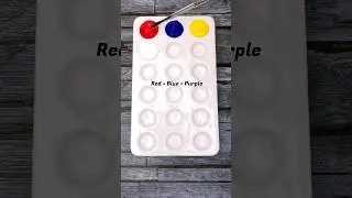Color recipes from Red Blue Yellow White #colormixing #colors #asmr #satisfying