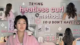 the BEST overnight curl method ⟡⟡ testing 4 heatless hairstyles ~ which one is comfy, cute, quick?