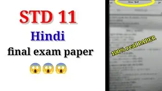 Std 11 S.V.S Hindi paper solution 2022 || 100% real paper || paper222