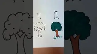 Easy Tree Drawing 😱😄#drawing #tree #diy #art #easydrawing #trending #fyp #howtodraw#coloring #myart