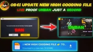 FREE FIRE NEW HIGH COODING FILE OB41 UPDATE 📂 l FREE FIRE ID UNBAN FILE 🆔 LIVE PROOF 🔥