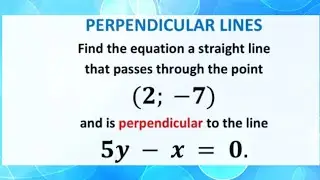 Perpendicular lines: Grade 12 maths paper 1 #analyticalgeometry #alevelmathspaper1 #wjecmathspaper1