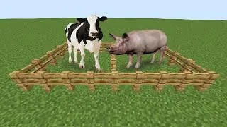 realistic cow and pig in minecraft