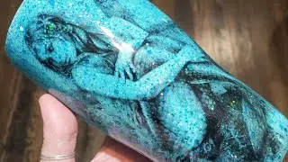Mermaid Tumbler Inspired by Lisa Wyatt Art! Temporary Tattoo! Easy Technique!