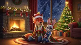 Nick & Judy Cozy Winter Date 💕 Relaxing Christmas Jazz & Fireplace Mood