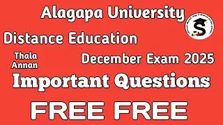 DONT PAY | Important Questions | Alagappa University Distance Education December Exam @Thalaannan