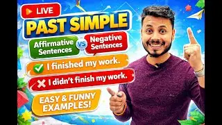 Past Simple Tense 😄 | Affirmative & Negative Sentences with Funny Examples | English Live Class🔥🔥