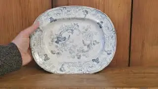 Antique Francis Morley & Co California Pale Blue and White China Platter