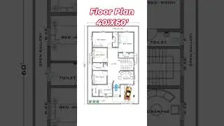 40 X 60 HOUSE PLAN, 40 BY 60 HOME PLAN#shorts #homedesign #gharkanaksha #trendingshorts #housedesign