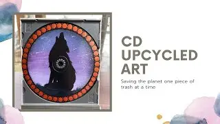 Recycled Art Project: Crafting a Wolf Painting on CD for Unique Home Decor