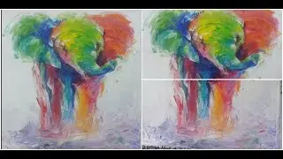 Colorful  elephant Painting Impressionist