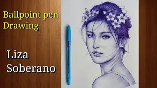 LIZA  SOBERANO Ballpoint pen Drawing ( SPEED DRAWING )