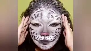 White Tiger Face Painting Tutorial🐯🤍 | Easy Step-by-Step Face Paint Guide 🎨