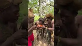 Chaba friends drinks a softdrink for the first time 🤣 #chaba #hadzabe