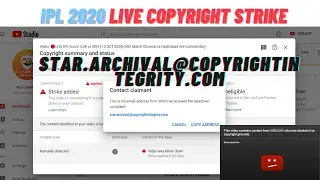 Star.archival@copyrightintegrity.com Copyright Strike For Videos - Cricket, IPL 2020 Live Strike
