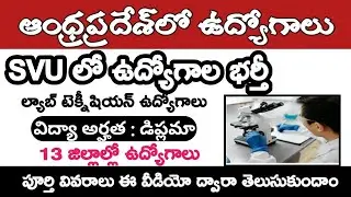 SVU LAB TECHNICIAN JOBS IN AP || ANDHRAPRADESH  LAB TECHNICIAN JOBS || ABTELUGUTECH