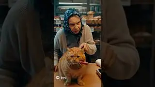 Кот задержан за кражу колбасы #sora #ии #кот #голодный #кража #новости #cat