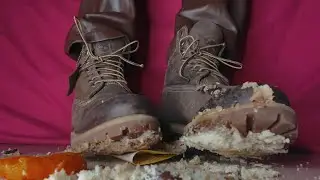 CRUSHING SWEET STUFF WITH MY BROWN TIMBERLAND BOOTS 🍊🍰