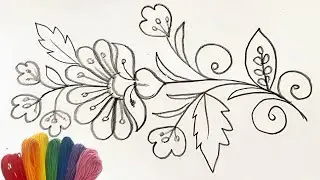 Hand Embroidery Flower Design Easy And Simple | Step By Step Tutorial For Beginners 