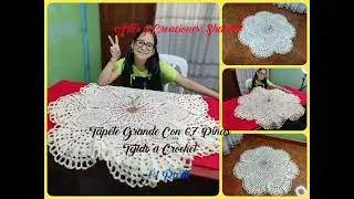 Bellísimo Tapete Grande Con 07 Piñas a Crochet - 1era. Parte.