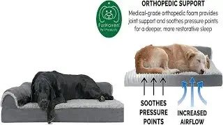 Furhaven Pet Dog Bed | Ergonomic Contour Lounger
