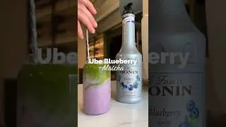 Ube Blueberry Matcha Latte | Monin Blueberry recipe 🫐🍵#shorts #trending #drink
