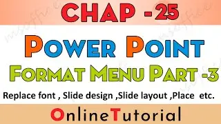 power point format menu 3 part||cs|| format menu||Slide design||slide layout|| placeholder|| vk sir|