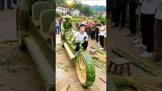 Villager made a cycle from bamboo 😱🎍
