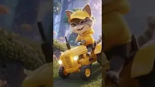 Yellow Tractor Speed Run & BIG Splash! 🚜💨🌊 #tractor #yellowtractor #symba #kidscartoon #shortsfeed