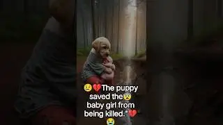 💔😢The puppy 😢saved the baby girl from being killed.😭💔😭💔 #rescueefforts #animalstory #dogstory #cute
