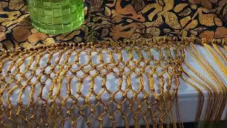 como colocar el hilo para tejer el fleco del manton de manila