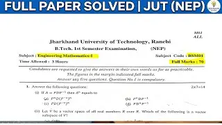 JUT Engineering Mathematics-1 (BSM01) 2023 Paper Solution | B.Tech 1st Sem | EduSpark by Amit